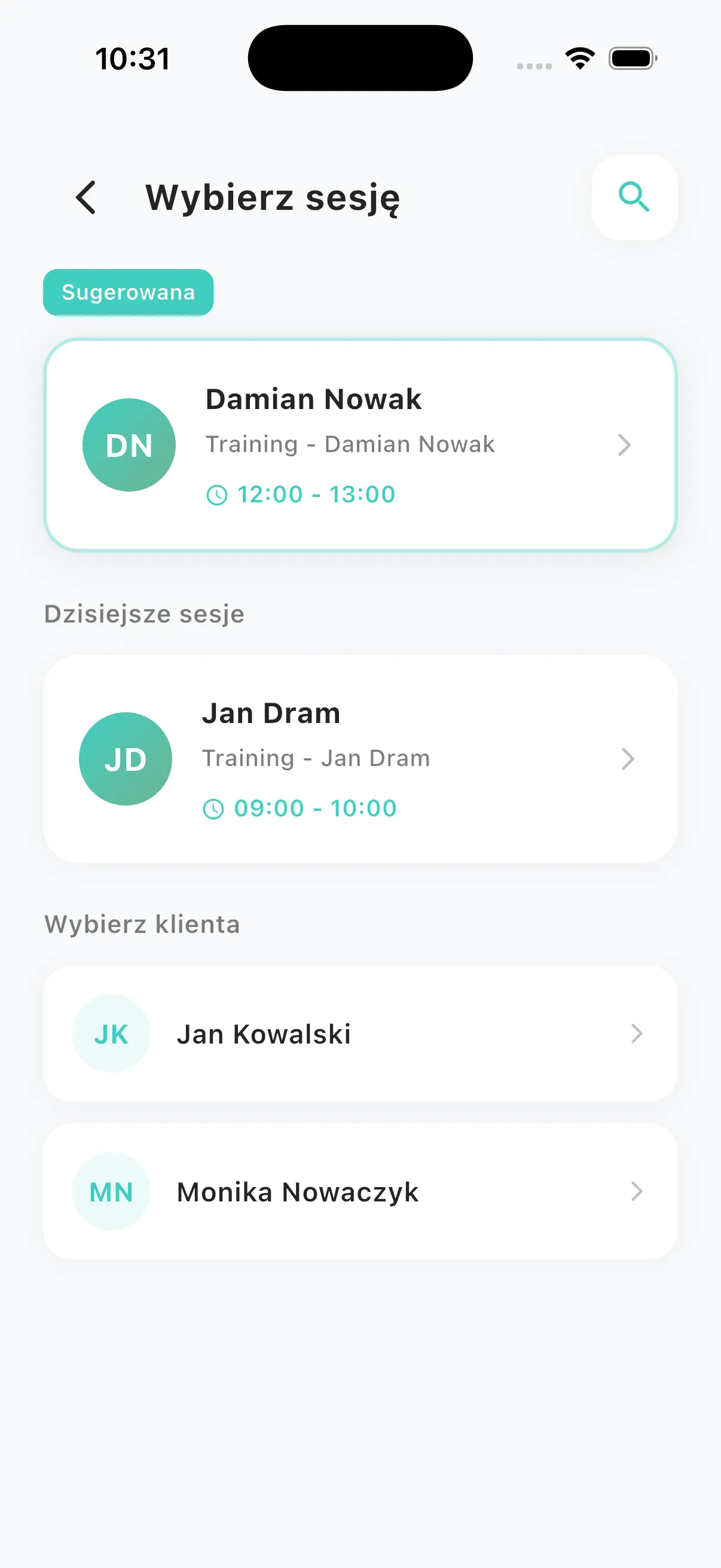 Sesje treningowe